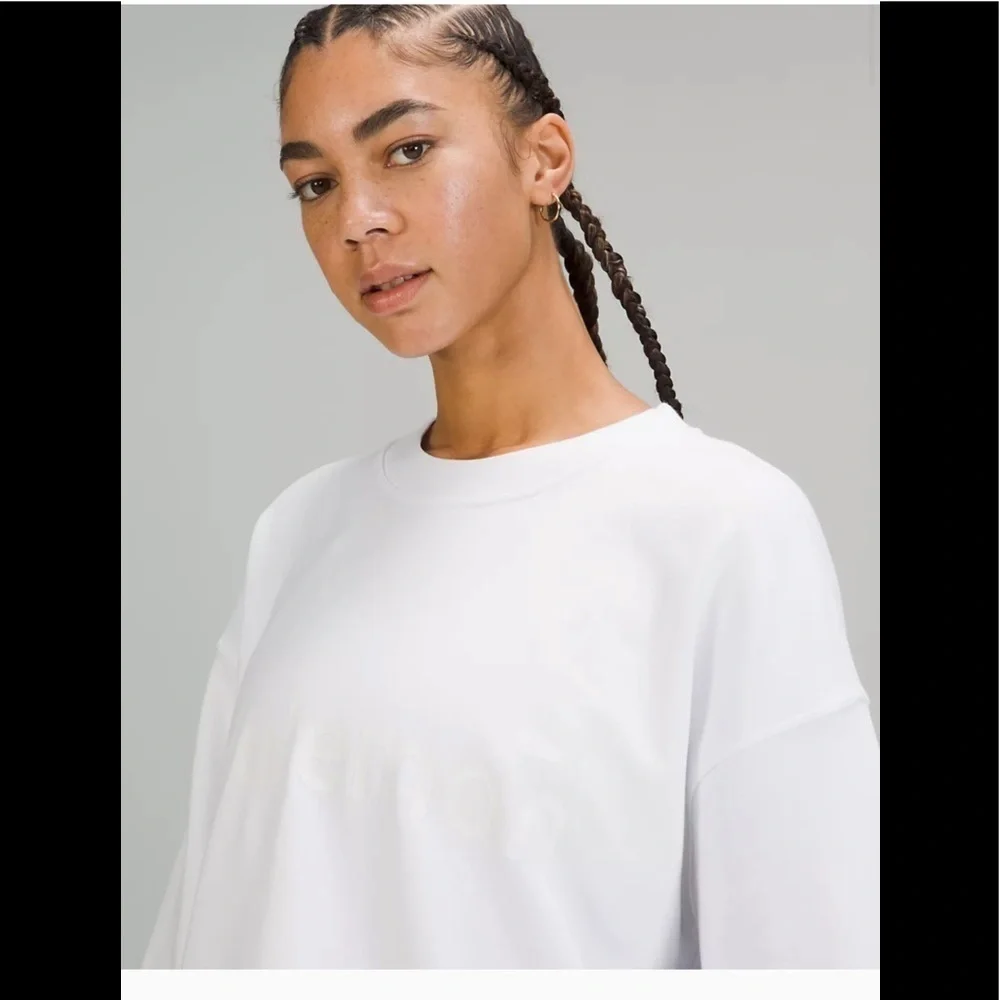 Lululemon Perfectly Oversized Crew Color White Size 8